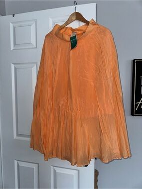 H&M Peach-Orange Pleated Skirt